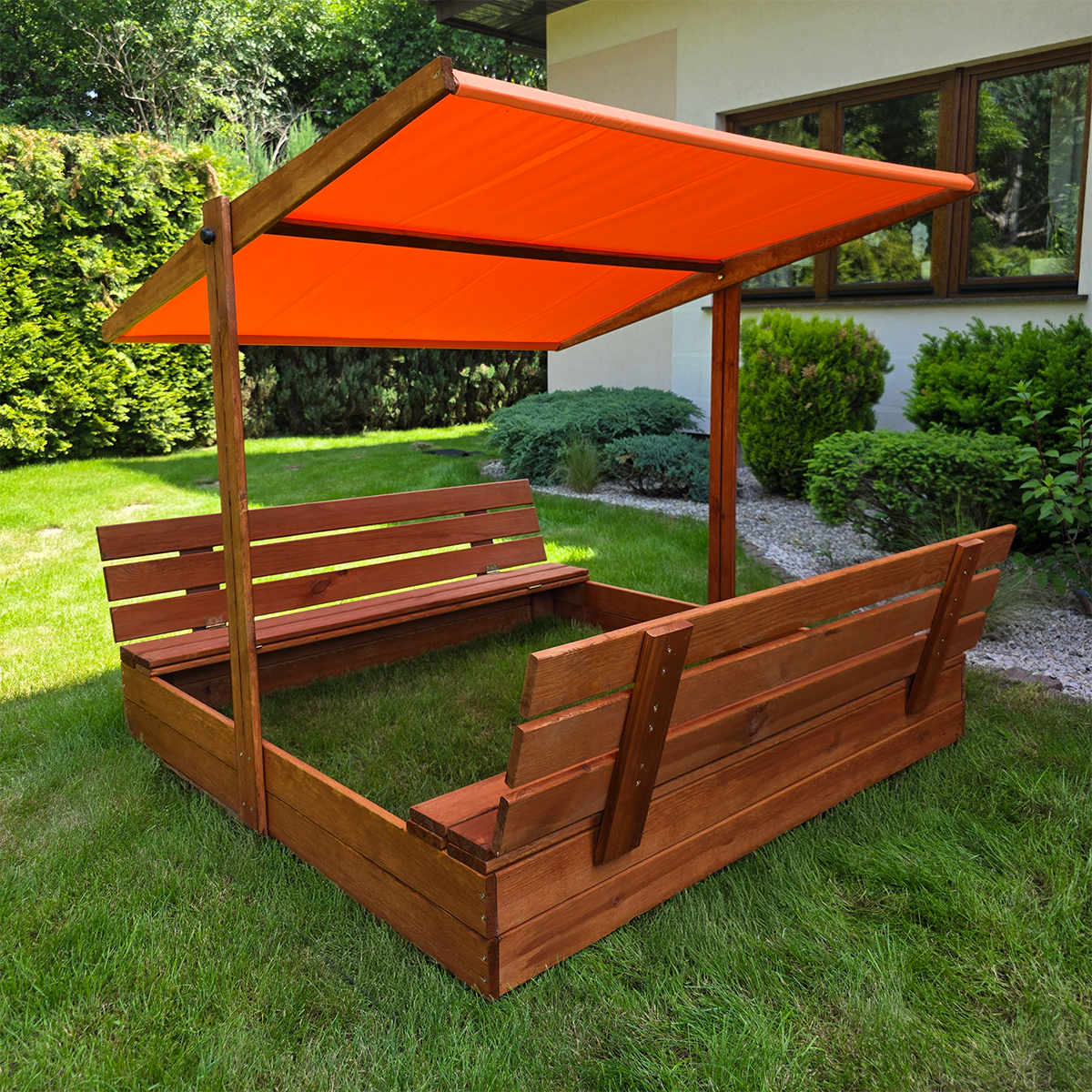 Piaskownica z daszkiem zamykana 150 drewniana impregnowana