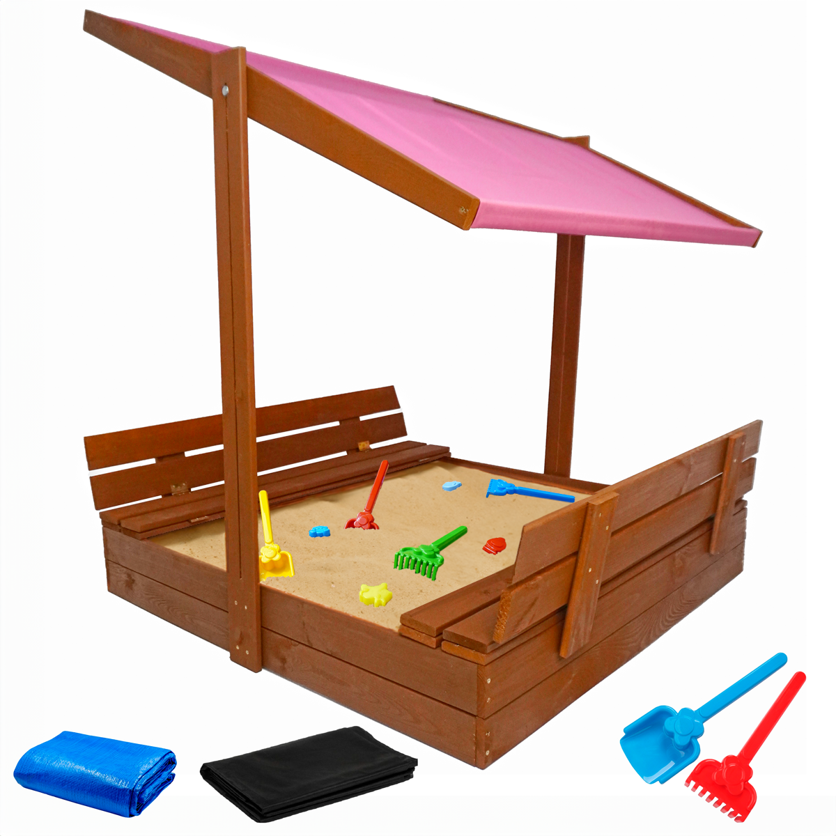 Piaskownica z daszkiem 120 zamykana drewniana impregnowana