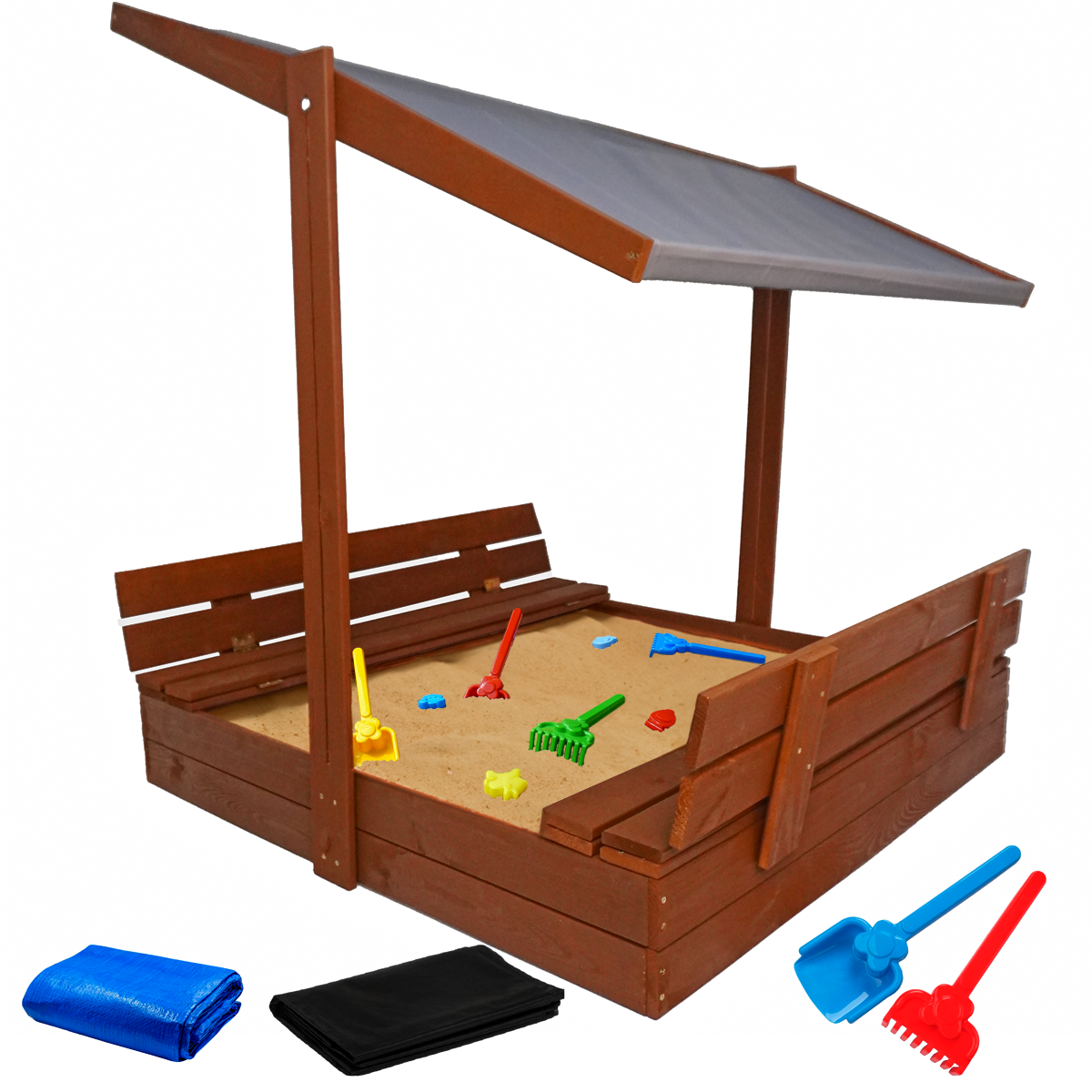 Piaskownica z daszkiem 120 zamykana drewniana impregnowana