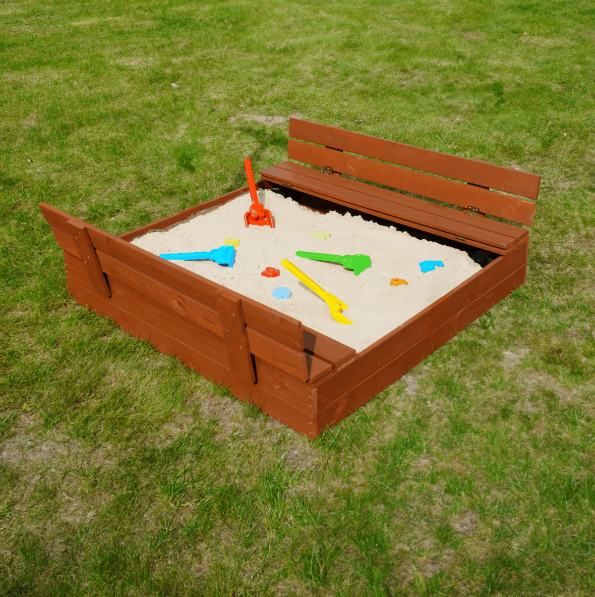 Piaskownica zamykana drewniana 120 impregnowana