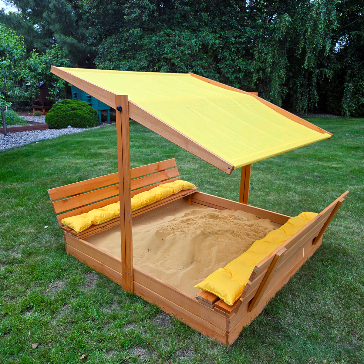 Piaskownica z daszkiem zamykana 150 drewniana impregnowana