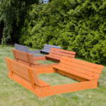 Duża piaskownica zamykana drewniana 150 impregnowana