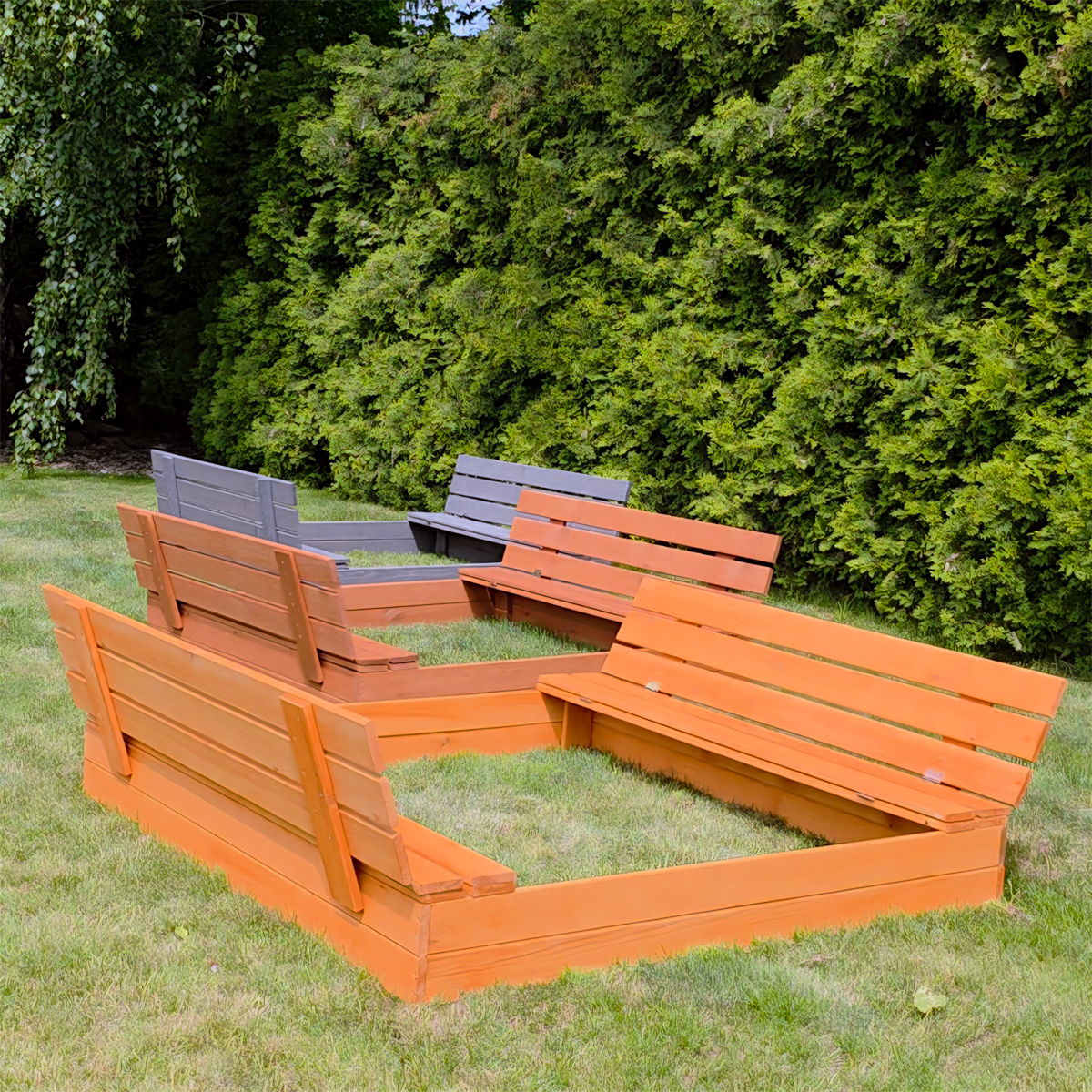 Duża piaskownica zamykana drewniana 150 impregnowana