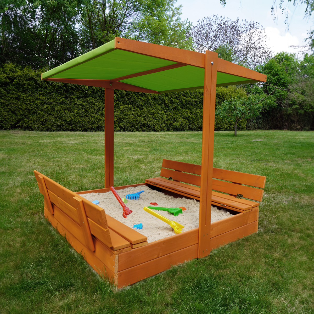 Piaskownica z daszkiem 120 zamykana drewniana impregnowana