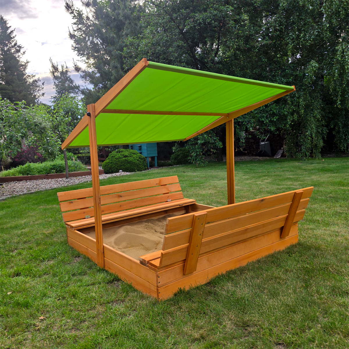 Piaskownica z daszkiem zamykana 150 drewniana impregnowana