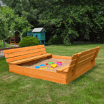 Duża piaskownica zamykana drewniana 150 impregnowana