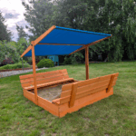 Piaskownica z daszkiem zamykana 150 drewniana impregnowana