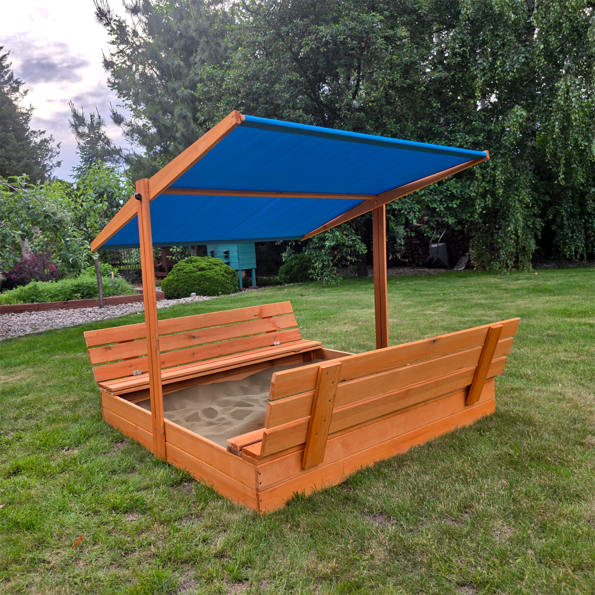 Piaskownica z daszkiem zamykana 150 drewniana impregnowana