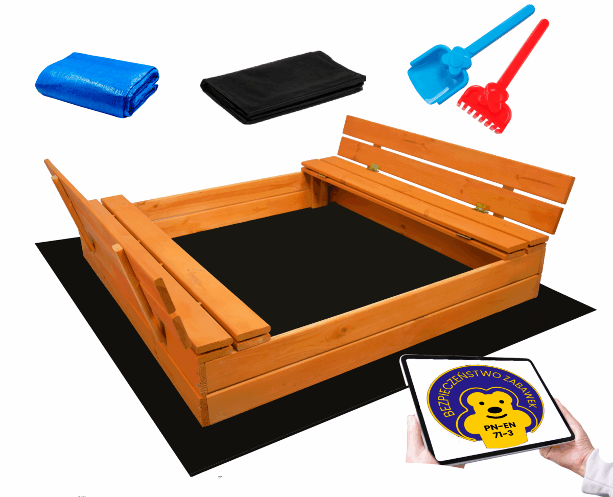 Piaskownica zamykana drewniana 120 impregnowana