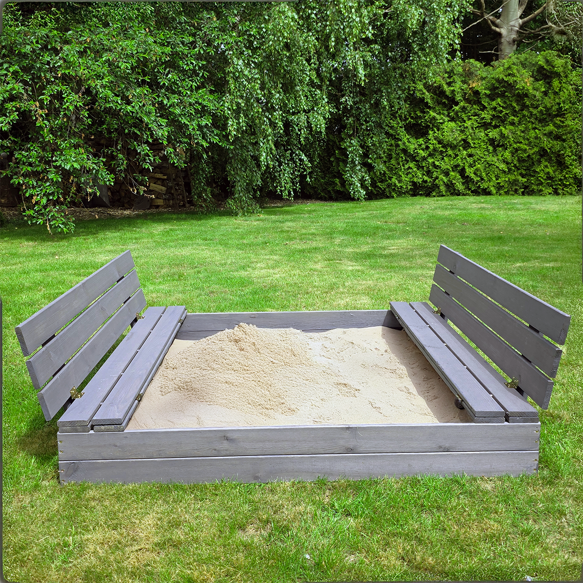 Duża piaskownica zamykana drewniana 150 impregnowana