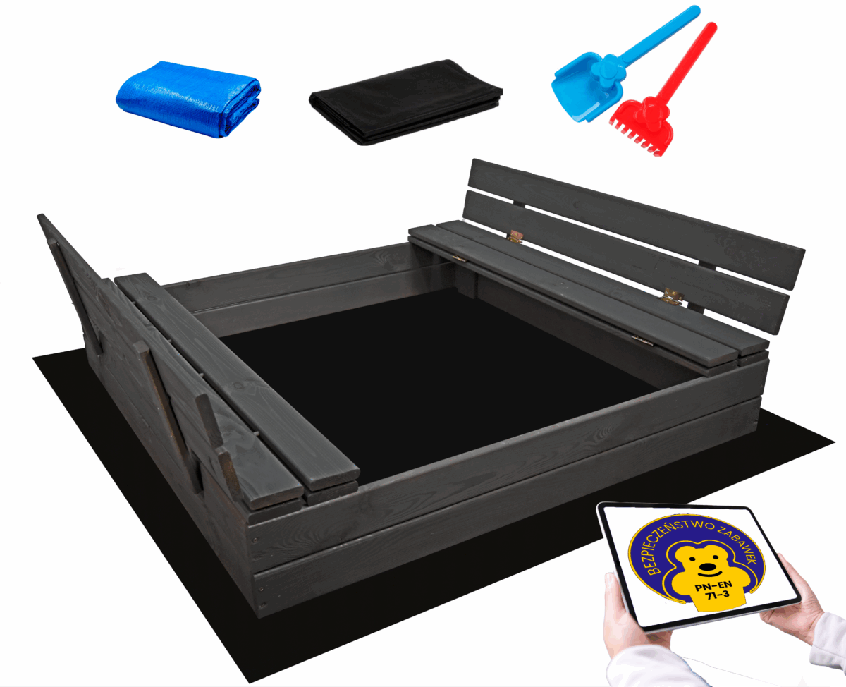 Piaskownica zamykana drewniana 120 impregnowana