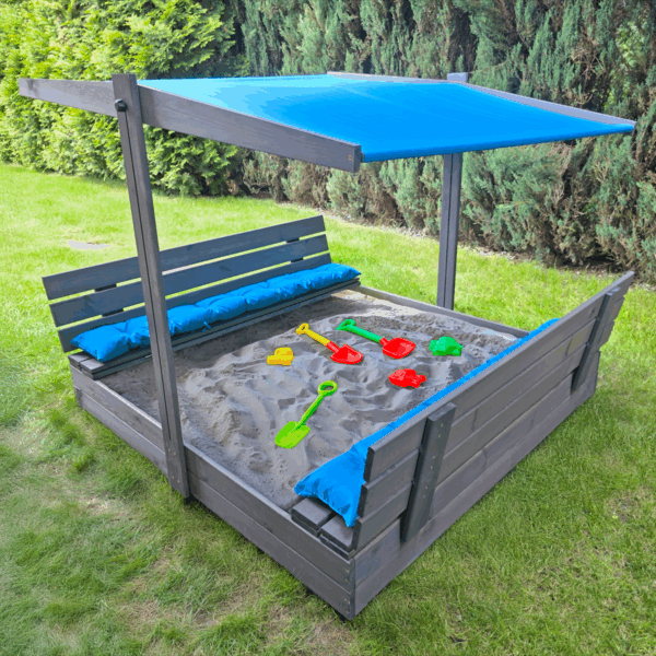Piaskownica z daszkiem zamykana 150 drewniana impregnowana