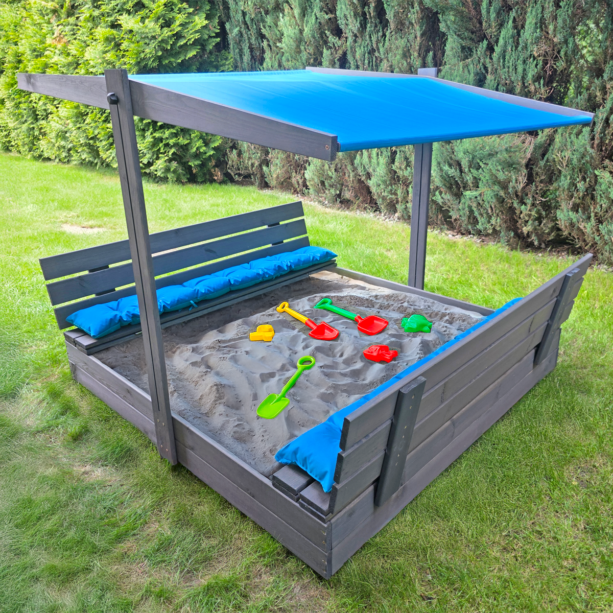 Piaskownica z daszkiem zamykana 150 drewniana impregnowana